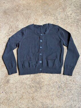 J. Jill Black Button-Up Cardigan